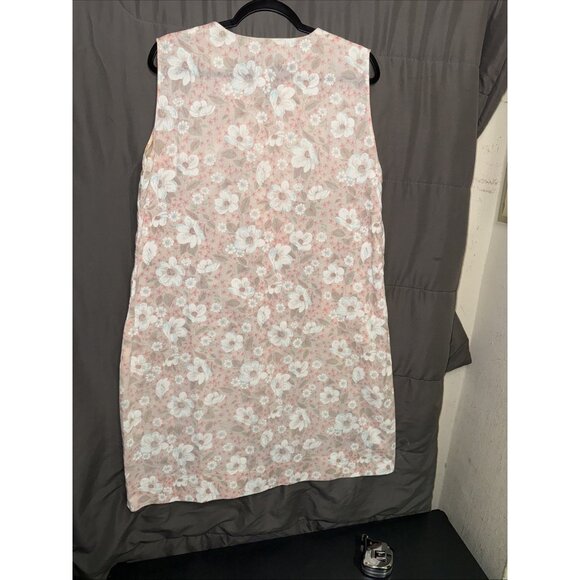 PINKK Housecoat Duster Women's Size L Robe Floral Pockets Snaps Tie Quilted - Picture 14 of 15